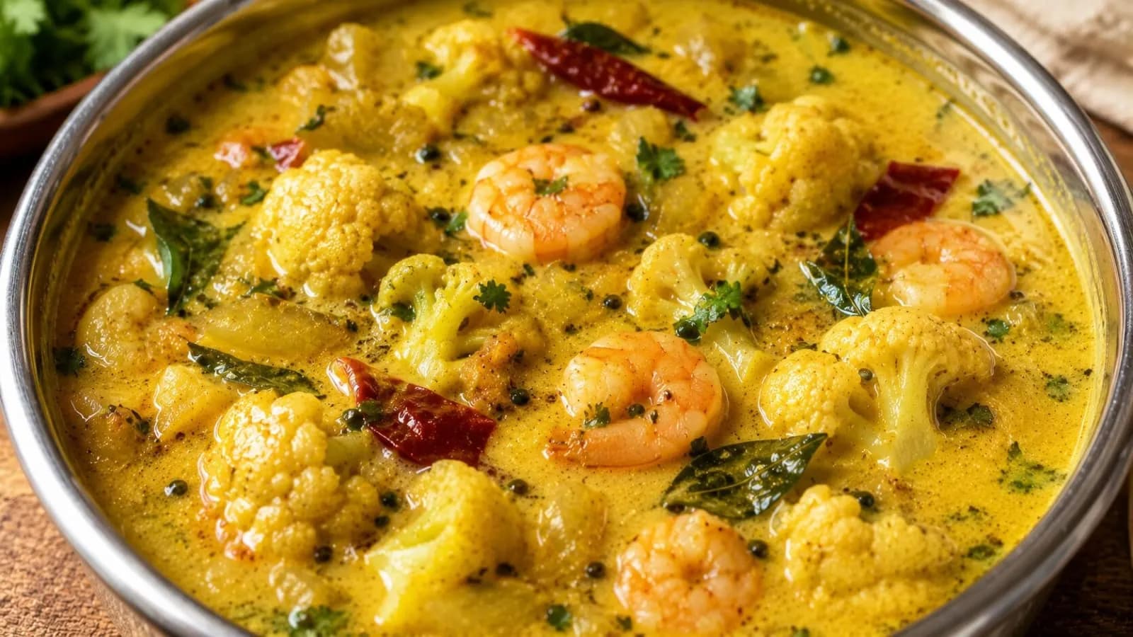 Authentic Goan Prawn Cauliflower Caldine Authentic Goan Prawn Cauliflower Caldine