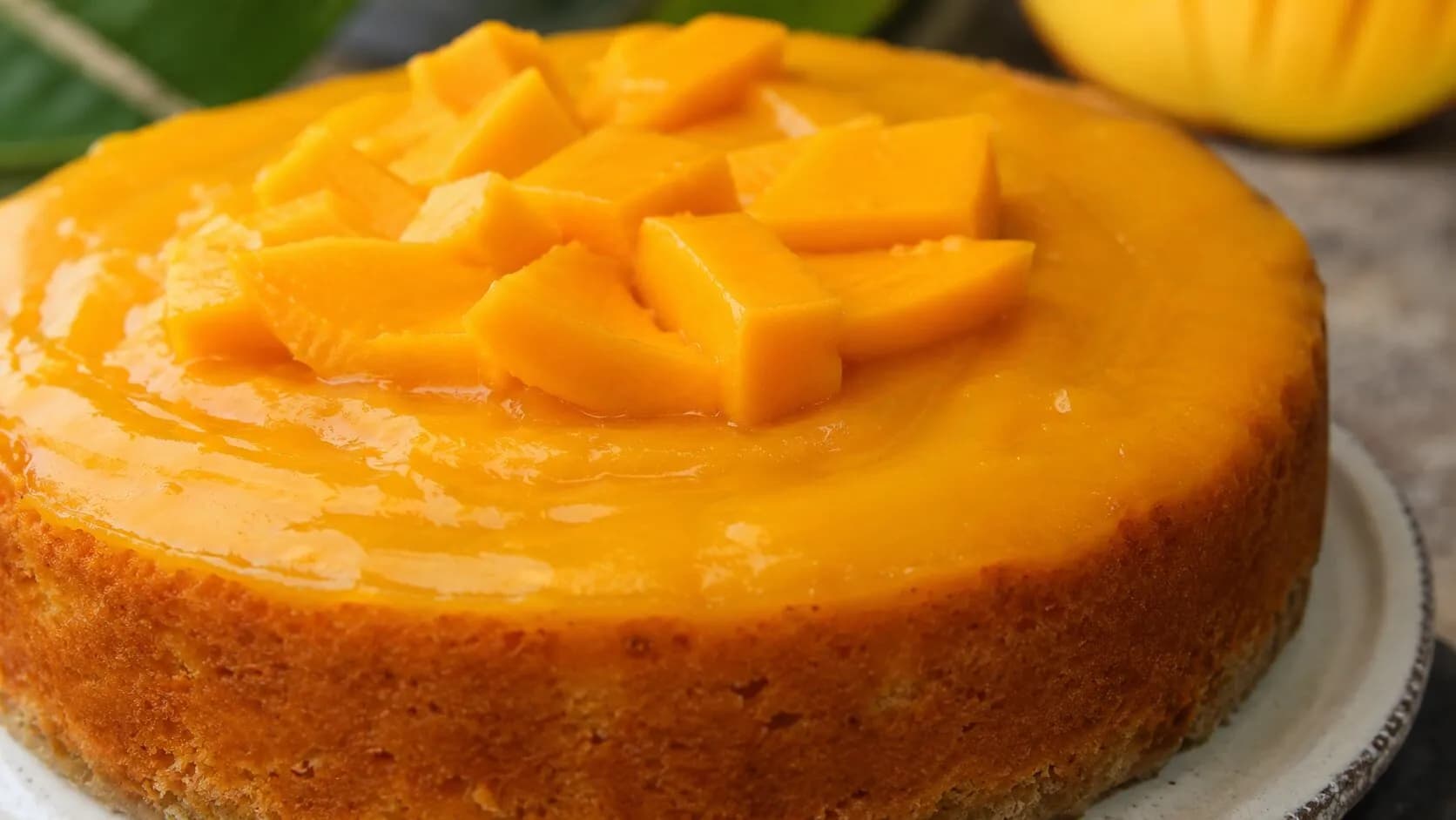 Eggless Fresh Mango Sponge Cake Eggless Fresh Mango Sponge Cake