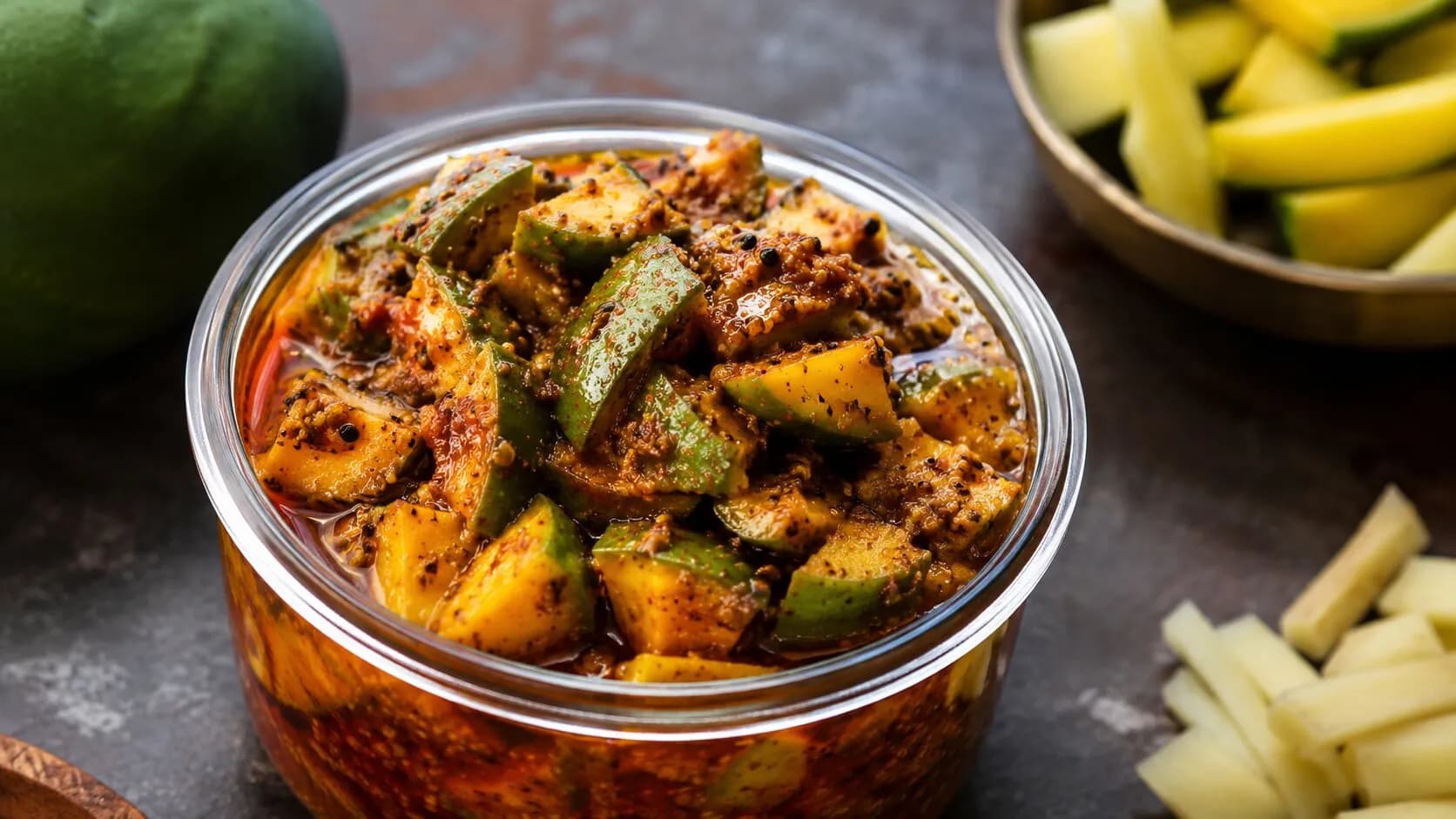Gujrati Style Spicy Mango Ginger Pickle Gujrati Style Spicy Mango Ginger Pickle