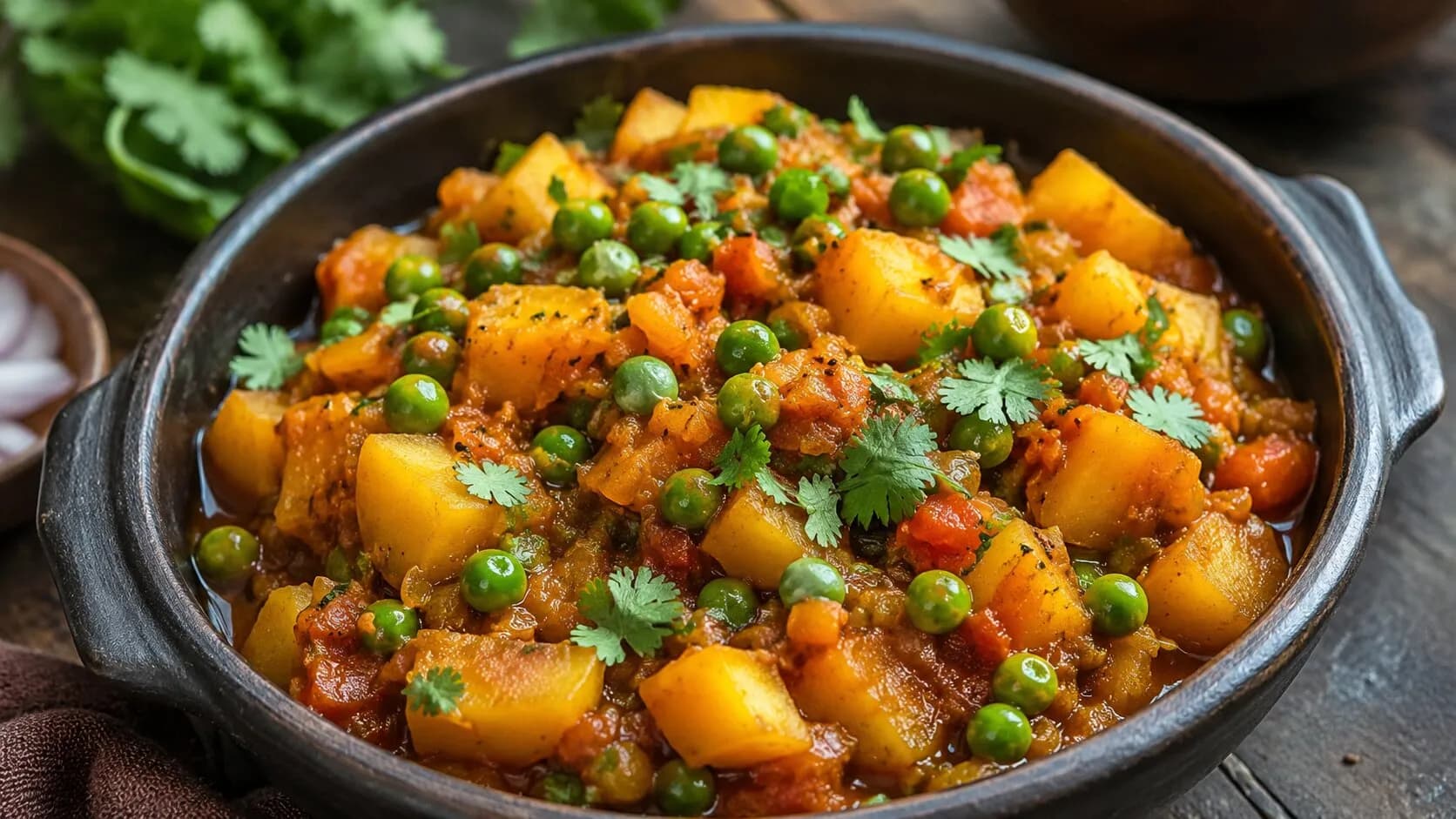 Quick & Delicious Cooker Aloo Matar Sabzi Quick & Delicious Cooker Aloo Matar Sabzi