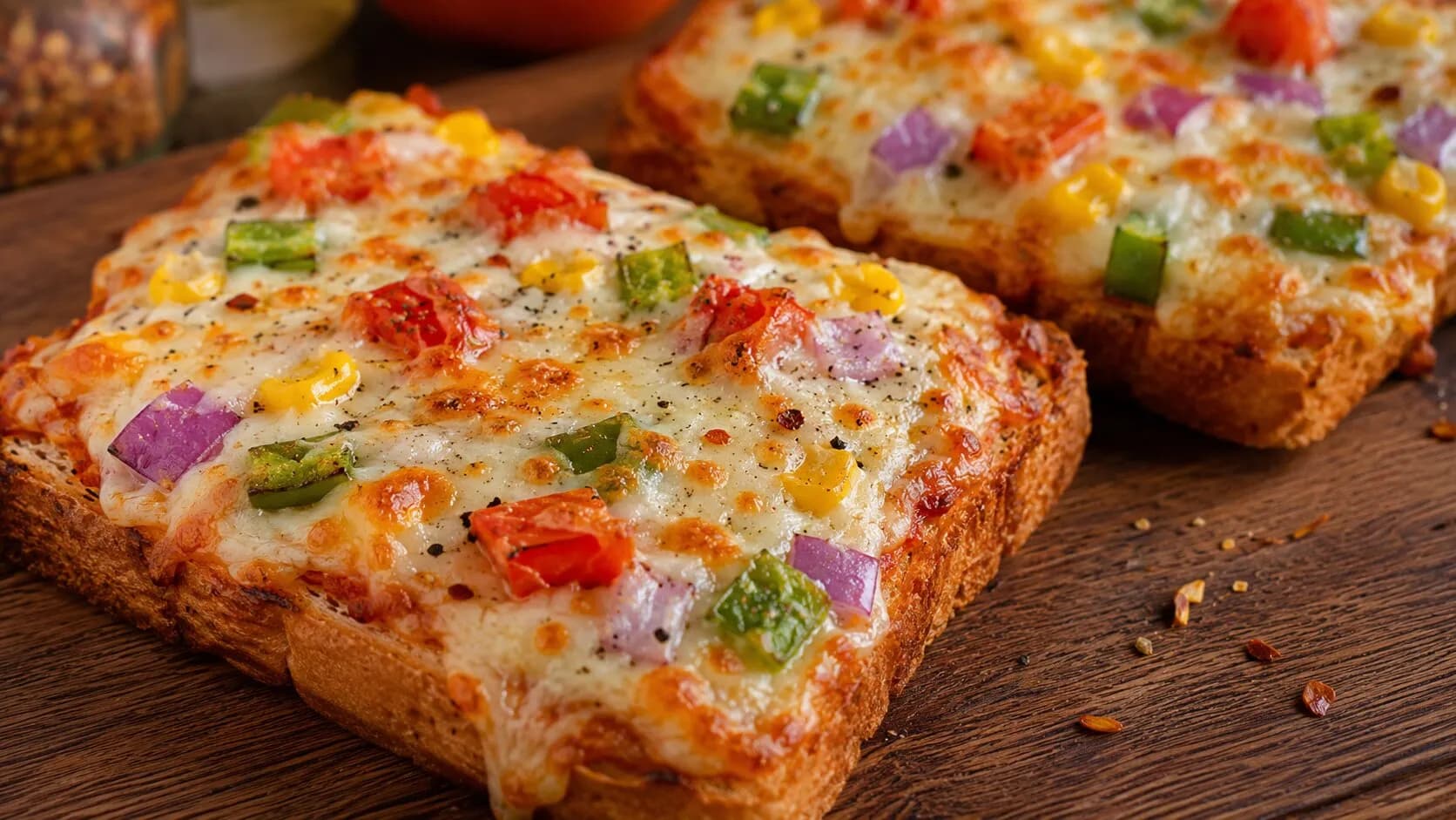 Quick Dominos Style Bread Pizza Quick Dominos Style Bread Pizza