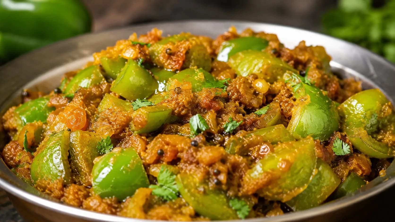 Restaurant Style Capsicum Masala Curry Restaurant Style Capsicum Masala Curry