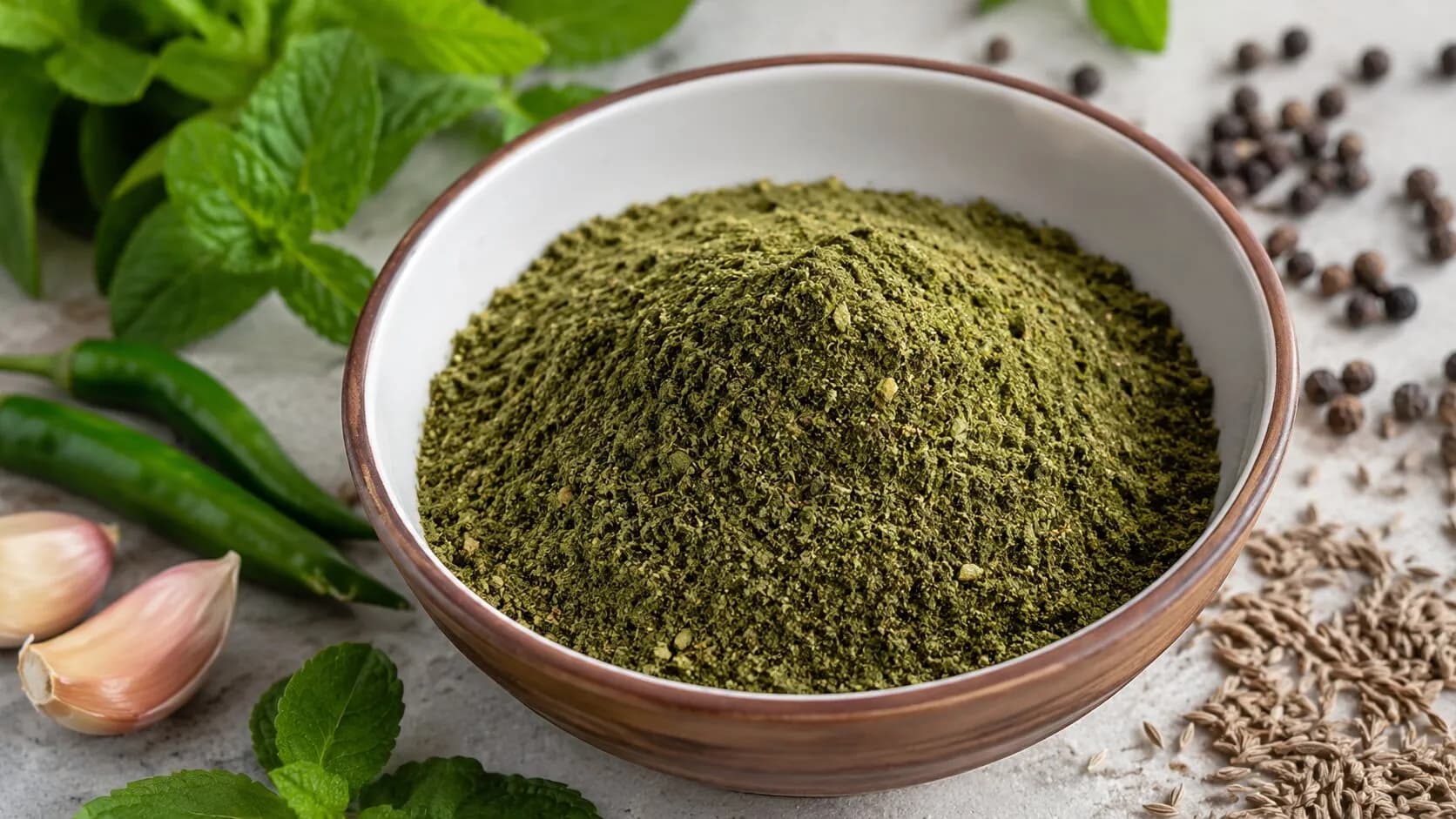 Storeable Mint & Coriander Chutney Mix Storeable Mint & Coriander Chutney Mix